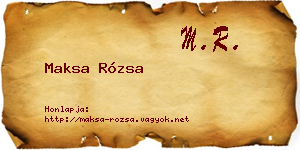 Maksa Rózsa névjegykártya